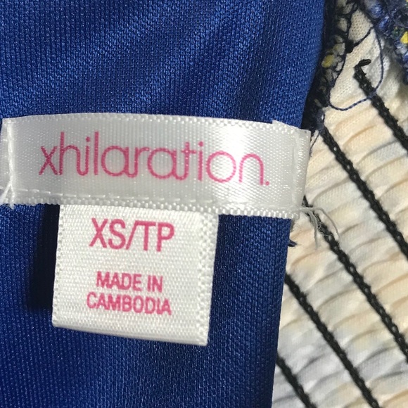 Xhilaration Yellow and Blue Boho Festival Crop Top Size XS Extra Small - Picture 5 of 7